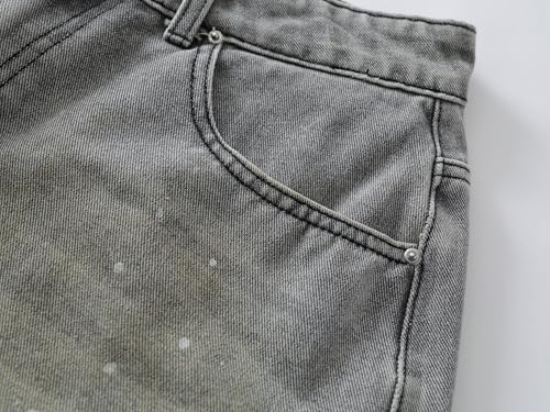 Paint Cargo Jorts Dog Graphic Y2k Baggy Cropped Jeans Grunge Denim Capri Pants Casual Streetwear Men Unisex4