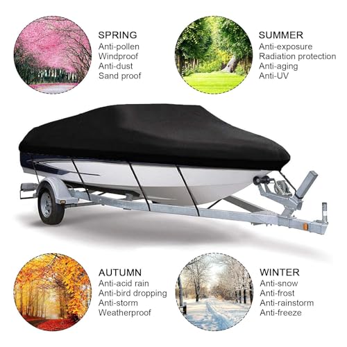 Neverland A300-8-2022-L Trailerable Boat Cover Waterproof Heavy Duty Marine Grade Polyester Canvas Fits V Shape/V-Hull And Tri-Hull Runabouts thumb #6