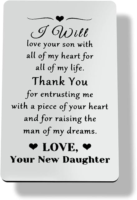 Mother of The Groom Gifts from Bride Engraved Wallet Card Wedding Gifts for Mother in Law Bridal Shower Gift from Daughter In Law Thank You Present Groom Mom Birthday Christmas Mothers Day Gift