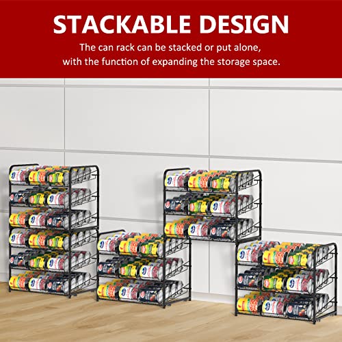 Haitral 2 Pack Can Rack Organizer, 3 Tier Stackable Can Storage Dispenser Holder, For Food Storage, Countertops Or Kitchen Cabinets, Storage For 36 Cans (Each), Black #TOP3