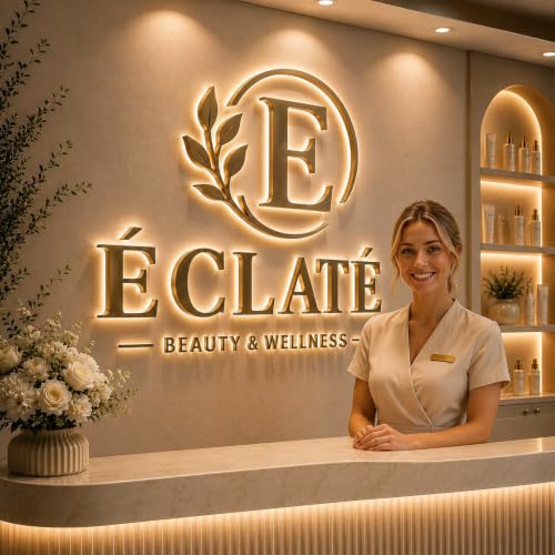 Image of Custom 3D Backlit Letters Business Sign, Personalized Reverse Channel Signs | Custom Illuminated Business Logo Sign for Wall, Company Storefront Home Office Salon Cafe Studio