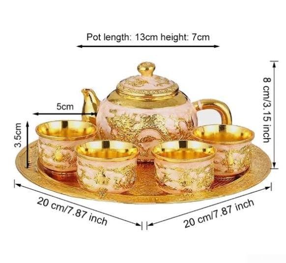Set da tè classico da 20 cm, per uso quotidiano in lega robusta