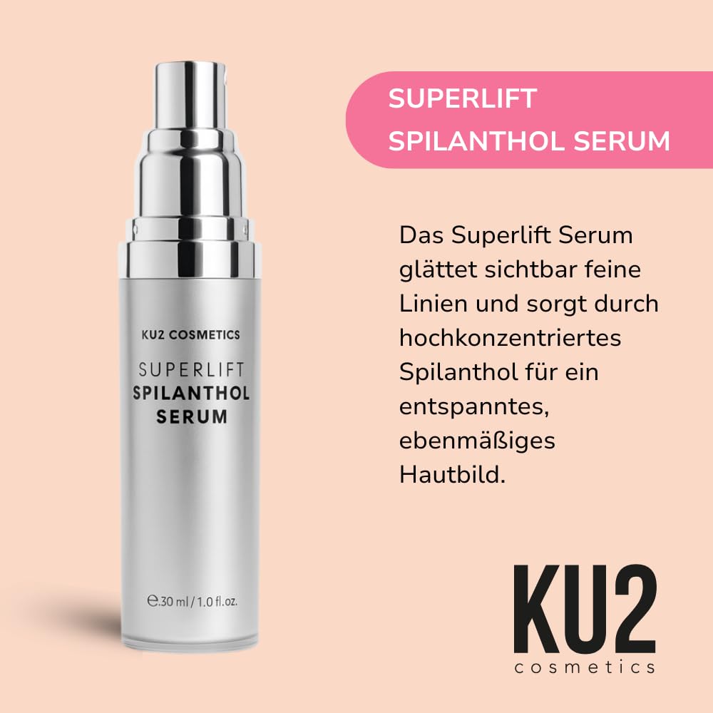 KU2 Cosmetics Superlift Spilanthol Siero 30 ml | Siero idratante anti invecchiamento, con peptidi, multi acido ialuronico, siero viso