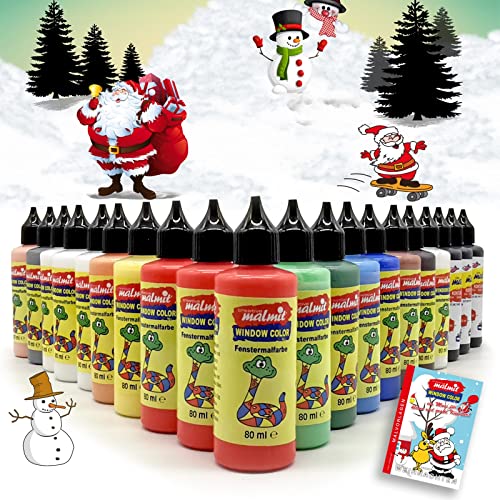 Window Color Weihnachten Set 20 Fenstermalfarben Fensterfarben Malfarben...