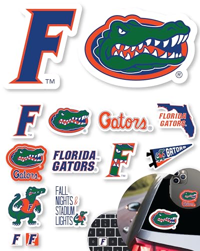 Image of Florida Gators Stickers & Decals 14 Pc Set, UF Car & Water Bottle