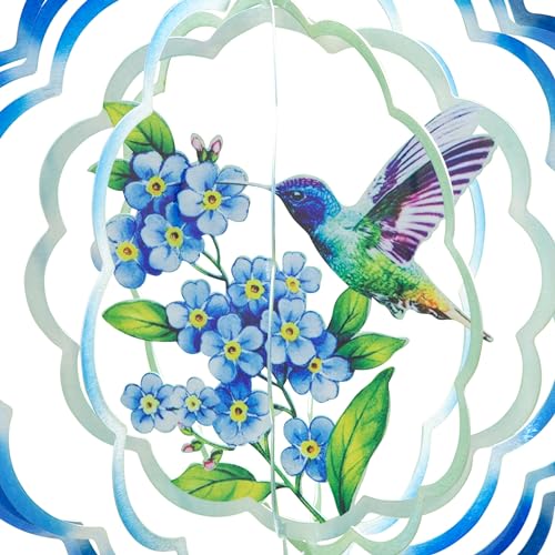 image for VP Home Floral Hummingbird Wind Spinner - Metal Outdoor Wind Spinners 