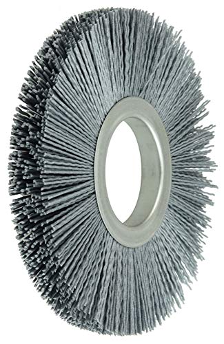 Image of Weiler 20610 6 inch Nylox Metal Hub Wheel Brush, .035 /180SC Crimped Fill, 2 inch Arbor Hole, Made in The USA (Pack of 2)