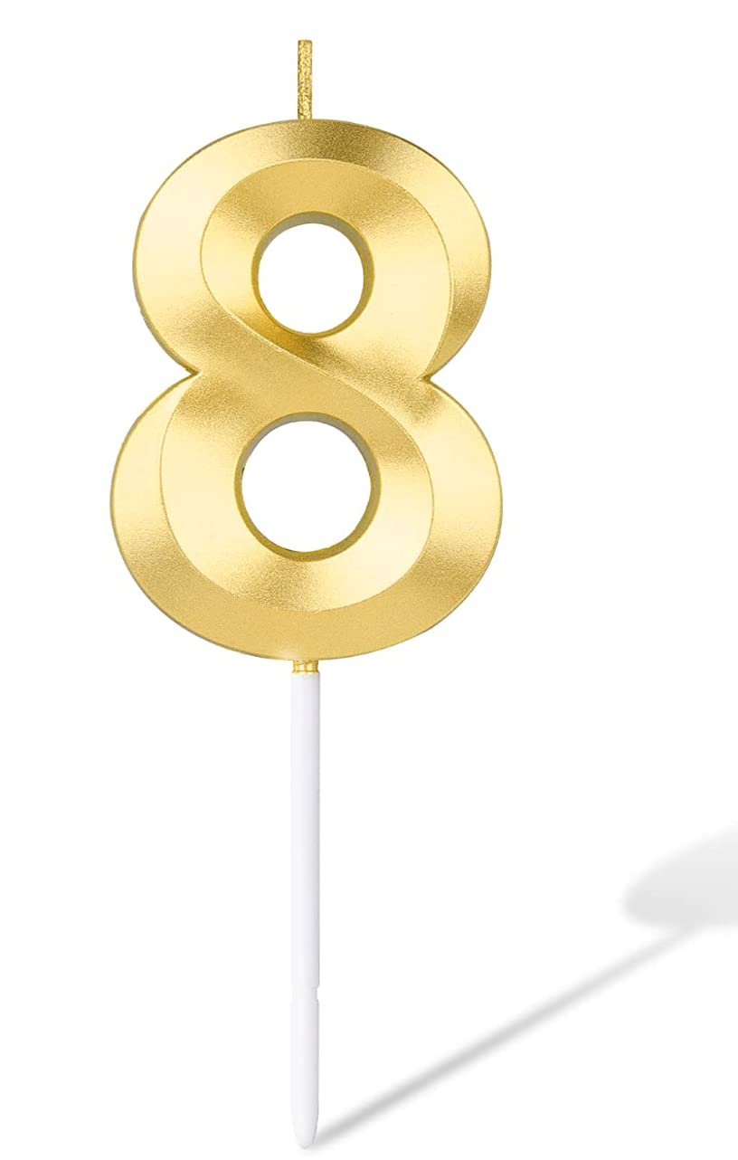 Gold Number 21 Birthday Candle Set - Elegant Cake Decoration -22