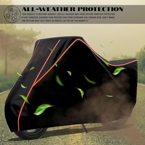 Image of Kayme ATV Cover Water Resistance Outdoor Heavy Duty, 4 Wheeler Quad Cover All Weather Rain (Black Red, Splendor)