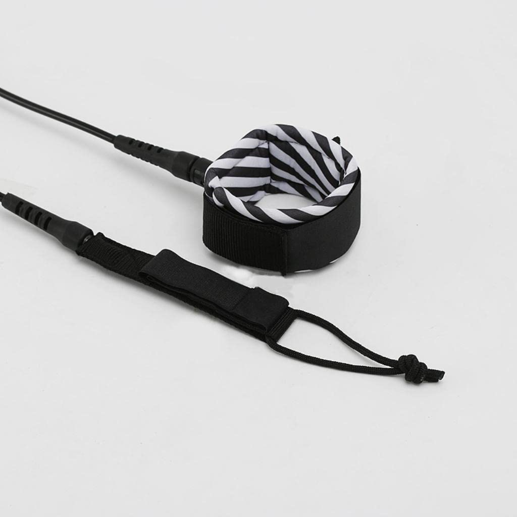 Amagogo Surfboard Leash, Robustes 6 Mm Surfboard Beinseil mit Doppelten Wirbeln, Rostfrei, Schwarz 10 ft