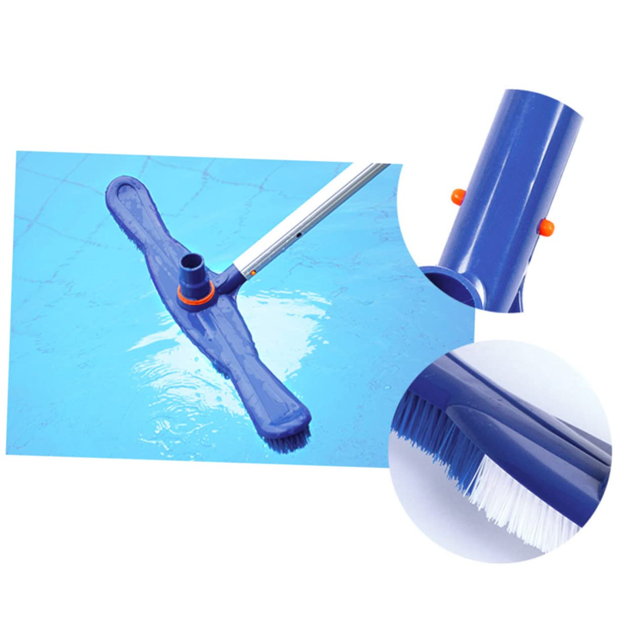 Brosse pour Piscine Camping 20 Pouces en Plastique, Poils Rigides