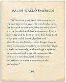 Ralph Waldo Emerson - Write It on Your Heart - Inspirational Quote Book Page Poster for Home and Office Decor, Wall Art for Motivation Inspiration, Book Lovers Gift, 11x14 Unframed Typography Print