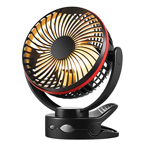 BicycleStore Camping Ceiling Fan, USB Battery Operated Desk Personal Fan Camp Lantern Clip