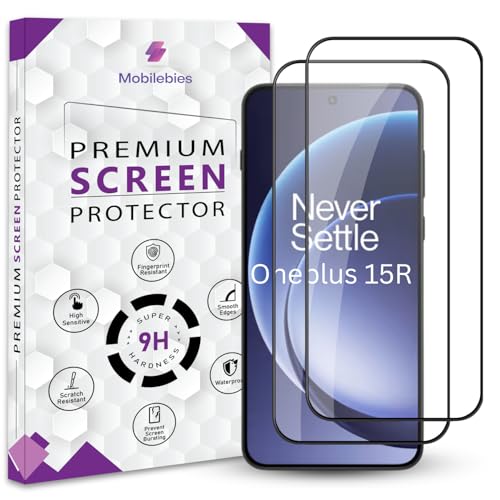 Image of Premium Tempered Glass Screen Protector Guard For Oneplus 15R 5G (6.83 Inch, Pack of 2) | Edge to Edge Coverage With Easy to installation kit