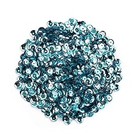 Naler 2200 Pieces 6MM Sky Blue Loose Cup Sequins, Iridescent Spangles For Sewing Embroidery, Crafts,Wedding, Christmas, Easter Decorations