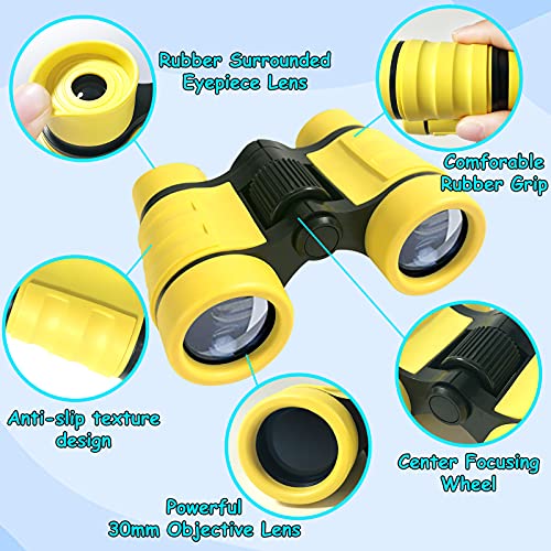 Image of ESSENSON Binoculars for Kids, Yellow | Toy Gift for 3-8+ Year Old Boys Girls, Telescope Outdoor Toys, Sports and Outside Play