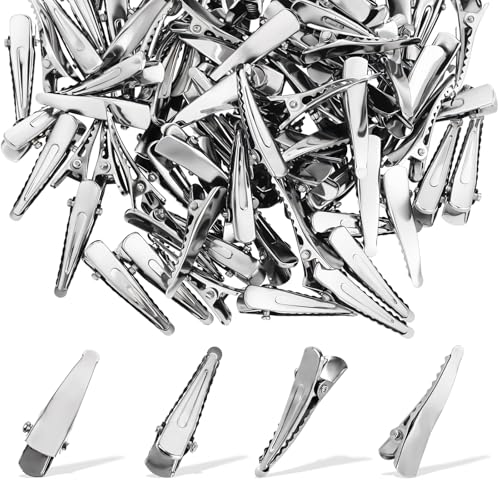 80 Pcs Alligator Hair Clips, Silver Metal Alligator Hair Pins Silver Hairs Clips Small Crocodile...