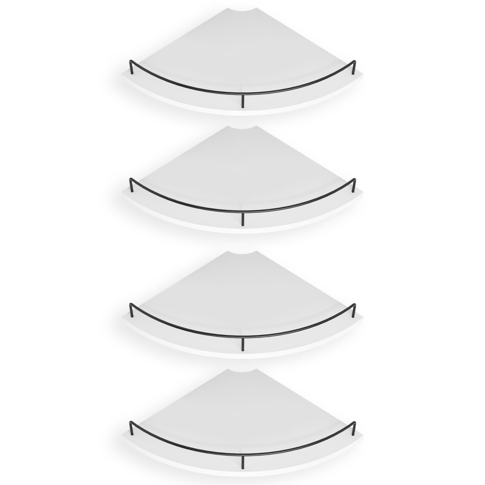 Photo 1 of ***MISSING 2 SHELVES*** FNBAR Corner Shelf Wall Mount, Floating Corner Shelves, Set of 4 Corner Wall Shelf Organizer,Rustic Wood Wall Storage Display Shelves forLiving Room Bedroom Bathroom Kitchen,White
