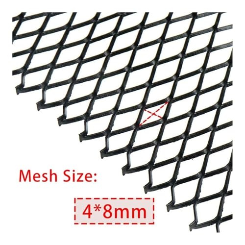 Malla para parrilla de coche que protege tu motor con aluminio negro en rombos de 100x33 cm 2