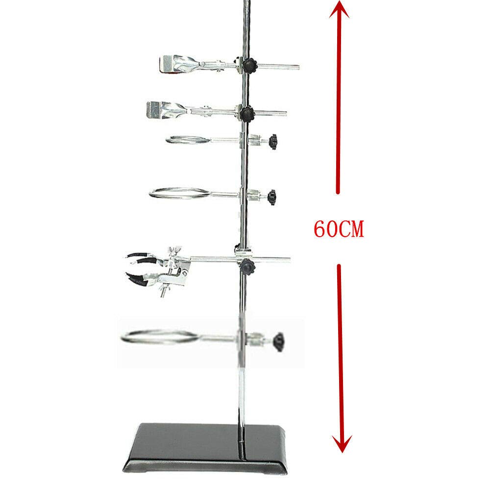 Laborstativ Set mit 9 Clips für Chemie 60cm
