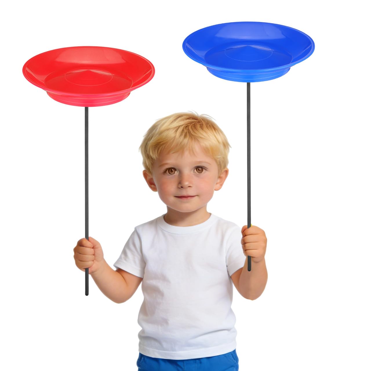 VICASKY Set da giocoleria per – 2 set di piatti da giocoleria con aste, ideale per girare il piatto e per le emozionanti esibizioni circensi – perfetto giocoliere puntelli piccoli artisti