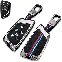 Zinc Alloy Metal Keyless Entry Key Fob Case Cover Protector Fit for 2020 2021 2022 Corvette C8, 6/7 Buttons