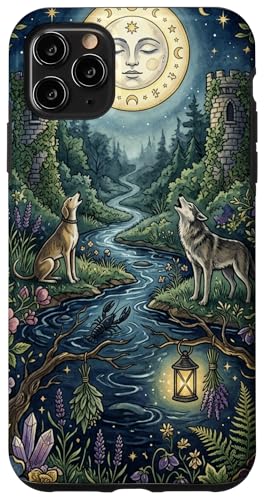 Moon Wolf and Hound Castle River Middle Ages �X�}�z�P�[�X iPhone 11 Pro Max �p