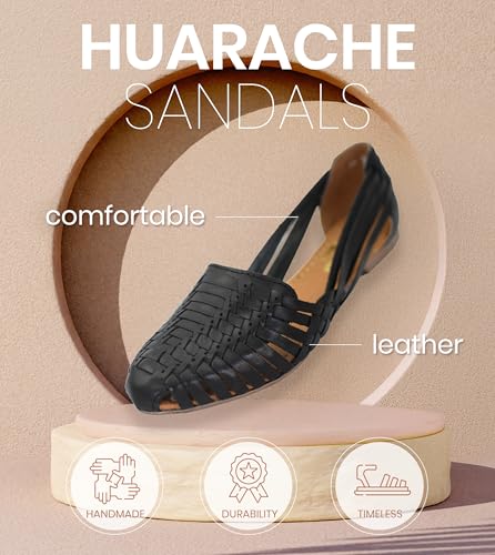 Image of Macarena Collection Womens Shoes Leather Sandals for Women | Huarache Handmade Mexican Sandals | Comfortable & Stylish Womens Sandals 2167