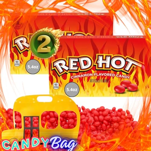 (PACK OF 2) Hot Cinnamon Original Hard Candy Flavored - Total of 10.8oz Candies (Packaging May Vary) - Comes With One Bus Resealable ZipBag