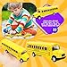 Restroma 4 Pcs Pull Back School Bus Mini School Bus Toys Yellow Bus Toy Car for Toddlers Kids Birthday Gifts Classroom Rewards