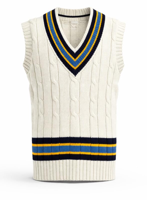 Crease Sleeveless Cricket Sweater | For Mens Adult Winter Winter Woolen Top Without Sleeves-image-32