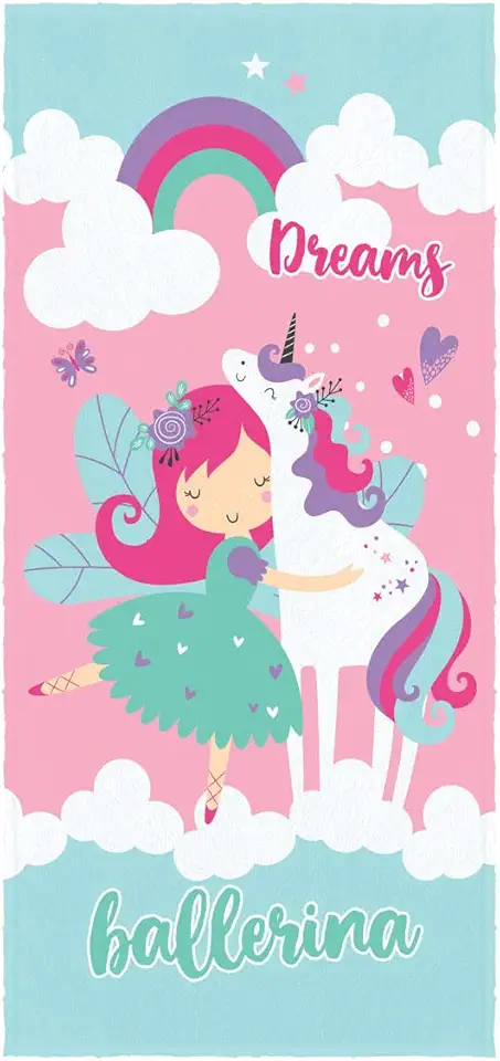 Toalha Felpuda de Banho Estampada Sonho Encantado 60 cm x 1,10 m Com 1 peça