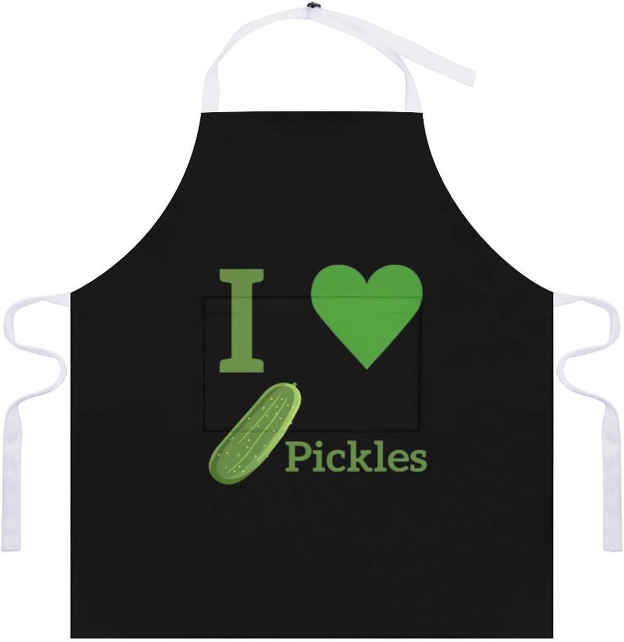 I Love Pickles Funny Apron Chef Aprons with Pockets for Gardening Cooking Kitchen