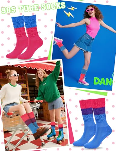 Image of Buauty Slouch Socks for Women, Soft Extra Long Chunky Scrunch Knee High Sock Winter Knit Slouchy Socks Leg Warmmers