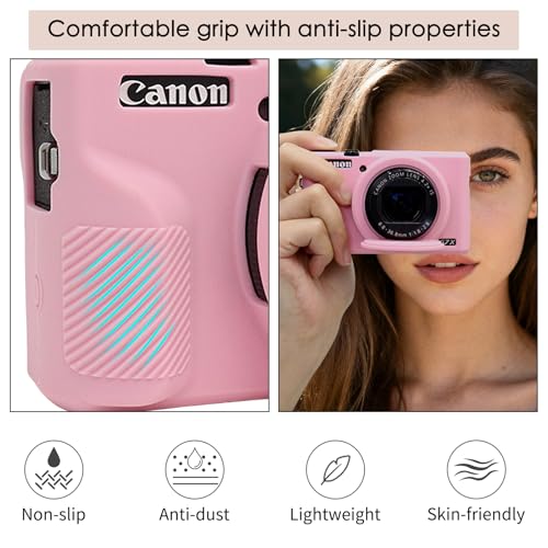 Funda de silicona para Canon Powershot G7 X Mark III rosa miniatura 3