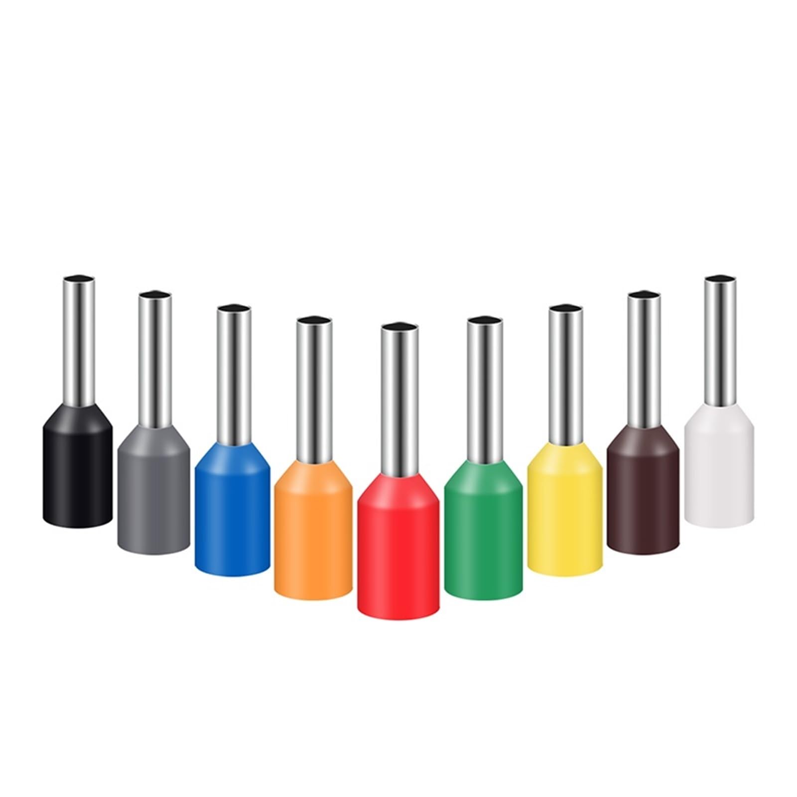 Conectores eléctricos 1000PCS/PACK Terminales de tubo VE7506 ~ VE7512 Cable Pin eléctrico Terminal aislado de engarzado en frío Conector de engarzado eléctrico 22-18AWG (Color: Rojo, Tamaño: VE7510) (
