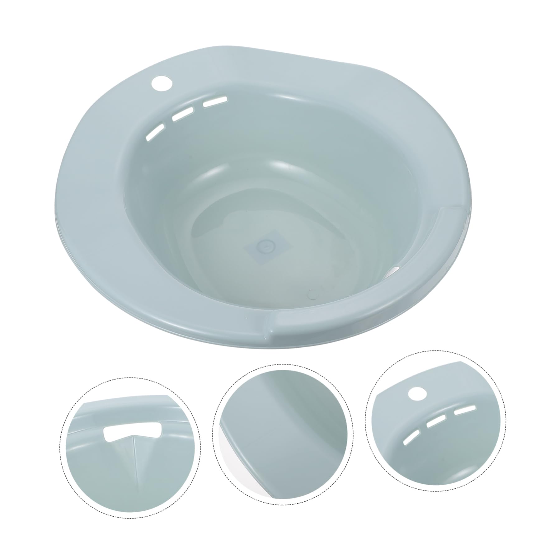 FRCOLOR Baño De Asiento Para Mujer Embarazada Azul Mango Lateral Diseño Ancho Adaptable Inodoro Cuenca Para Cuidados Postoperatorios Bidé De Remojo Higiene Personal