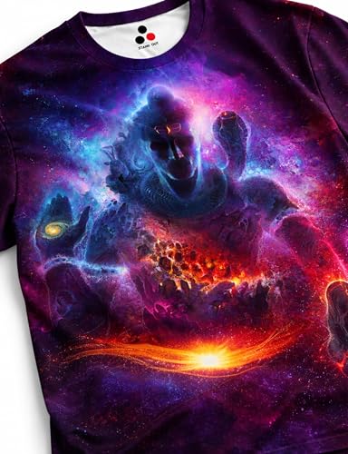 Image of STAND OUT All Over Printed Shiva, Krishna, Hanuman, Kali, Ram and Ravana, Ramayan, Bagavath Githa, Buddha Religious, Spiritual, Hindu Gods T-Shirts