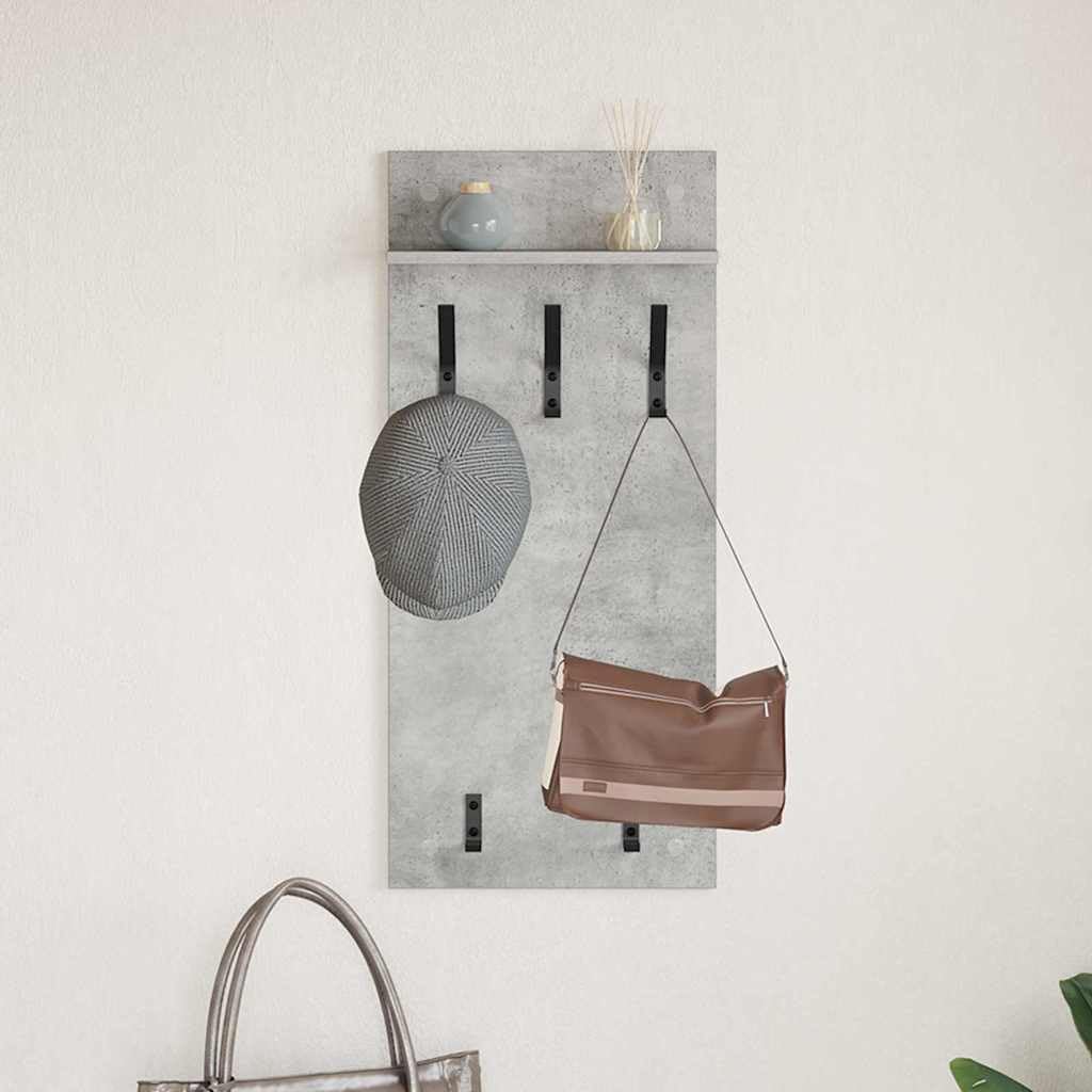 Montowany na ścianie stolik nocny z regałem, betonowy, szary, 40 x 10 x 90 cm, materiał drewnopochodny, regał wiszący, regał wiszący, oszczędność miejsca, do korytarza, sypialni, salonu, biura