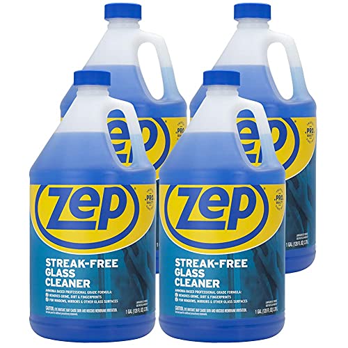Zep Streak-Free Glass Cleaner - 1 Gallon - (Case Of 4) Zu1120128 - Pro Formula Clean #TOP10