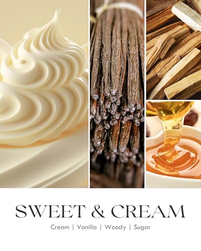 Image of AOOVOO Vanilla Cream Candles - 9 oz Scented Candles, Aromatherapy Candle, Soy Candle for Home Scented