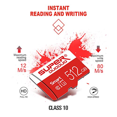 Micro Sd Card 512Gb Micro Memory Sd Cards 512Gb Memory Card 512Gb Tf Card 512Gb Transfer Sd Card With Adapter Class 10 High Speed For Dash Cams,Action Camera,Surveillance,Security Cams #TOP4