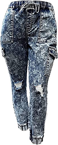 Jack David Wax Jean Womens Plus Size Camouflage Cargo Stretch Skinny Denim Jeans Jogger Pants4