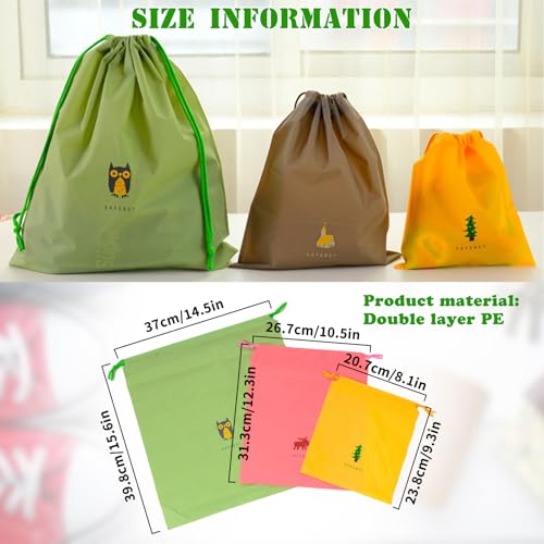 24 Waterproof Drawstring Bags, 3 Sizes for Swimming, Fitness, Pool and Beach, Colorful Travel Organizer for Wet Clothes, Shoes, Toiletries, Cosmetic Drawstring Bag4