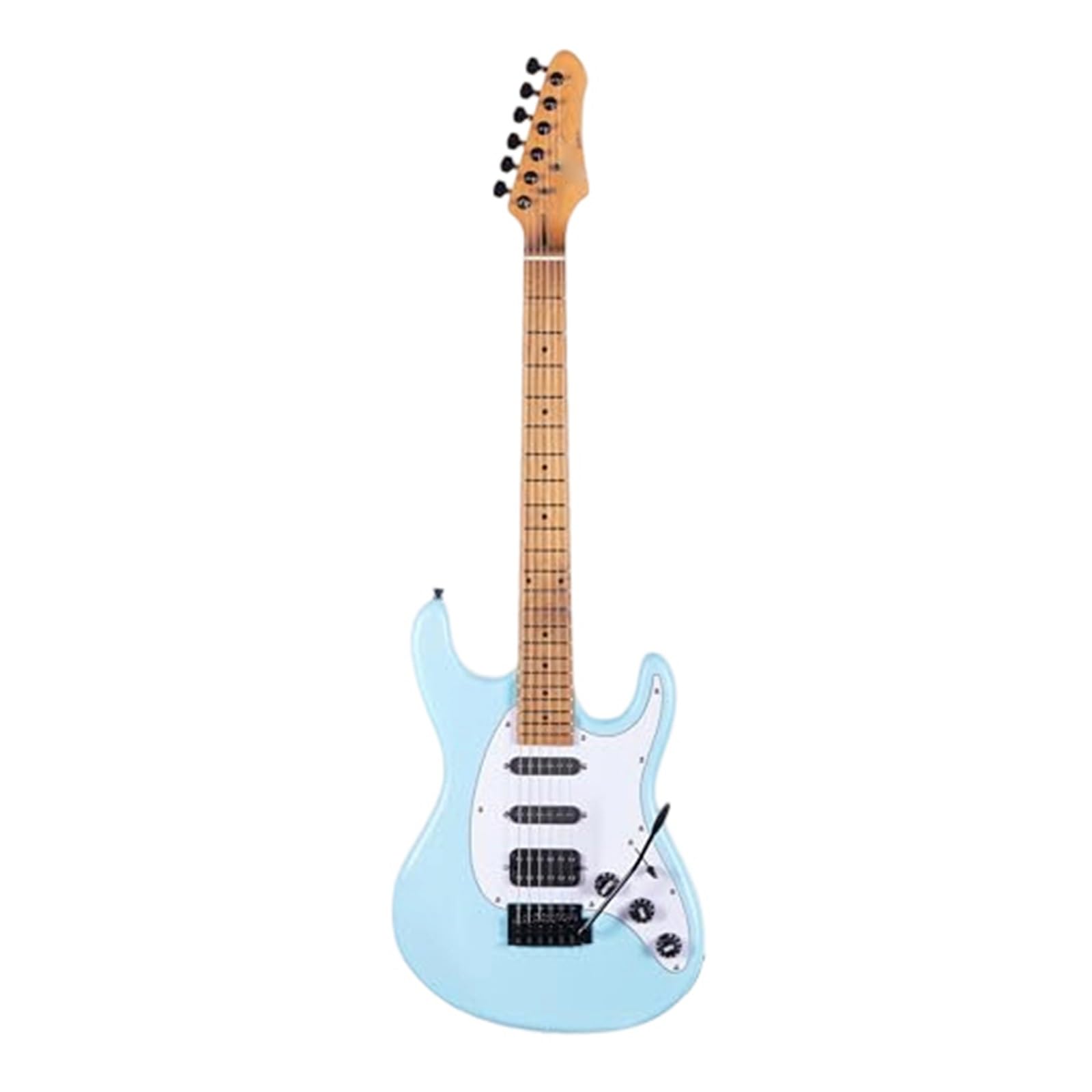 Gitara Elektryczna 7 Strunowa Gitara Elektryczna Z Regulowanym Mostkiem Nowoczesna Gitara Drewna Klonowego SSH Profesjonalna Wydajność(Light blue)