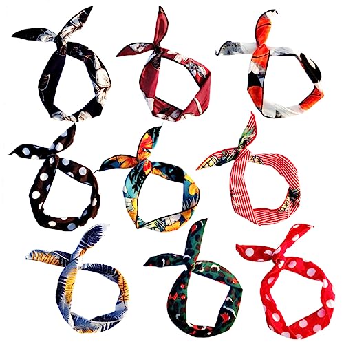 Mikinona 9pièces Bandeau Noué Fil De Fer Style Léopard Accessoires Pour Cheveux Femme Fille Diy -tête
