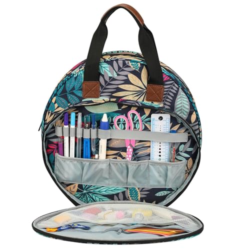 Bolsa de almacenamiento para herramientas de bordado, almacenamiento de proyectos de bordado con compartimentos y bolsillos, tela Oxford, bolsa de punto de cruz, bolsa de bordado para bastidor,