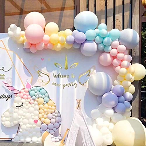 Image of Rainbow Balloon Garland Arch Kit 171PCS Latex Balloon Pastel Balloon Garland Kit Macaron Colors 5,10,12,18 Inch Birthday Baby Shower Wedding Unicorn Party Decorations (Pack of 3)
