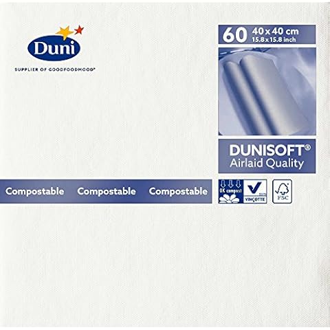 Duni Dunisoft Large Lunch Napkins, White Cover