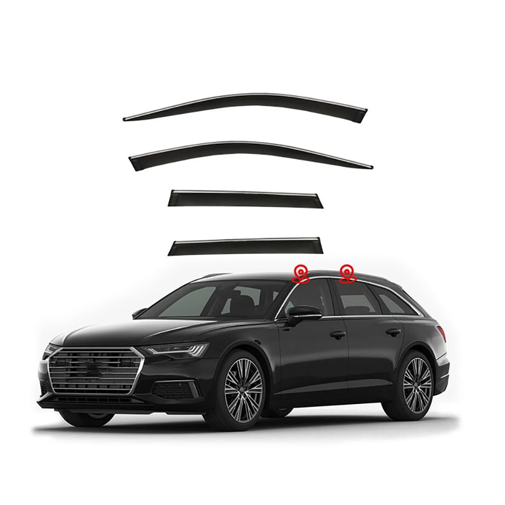 BAGLEV 4 x osłona przeciwwiatrowa do szyb bocznych, do Audi A6 Touring MK5-C8 2020-2023 wiatrówka szyba samochodowa szyba samochodowa osłona szyb akcesoria